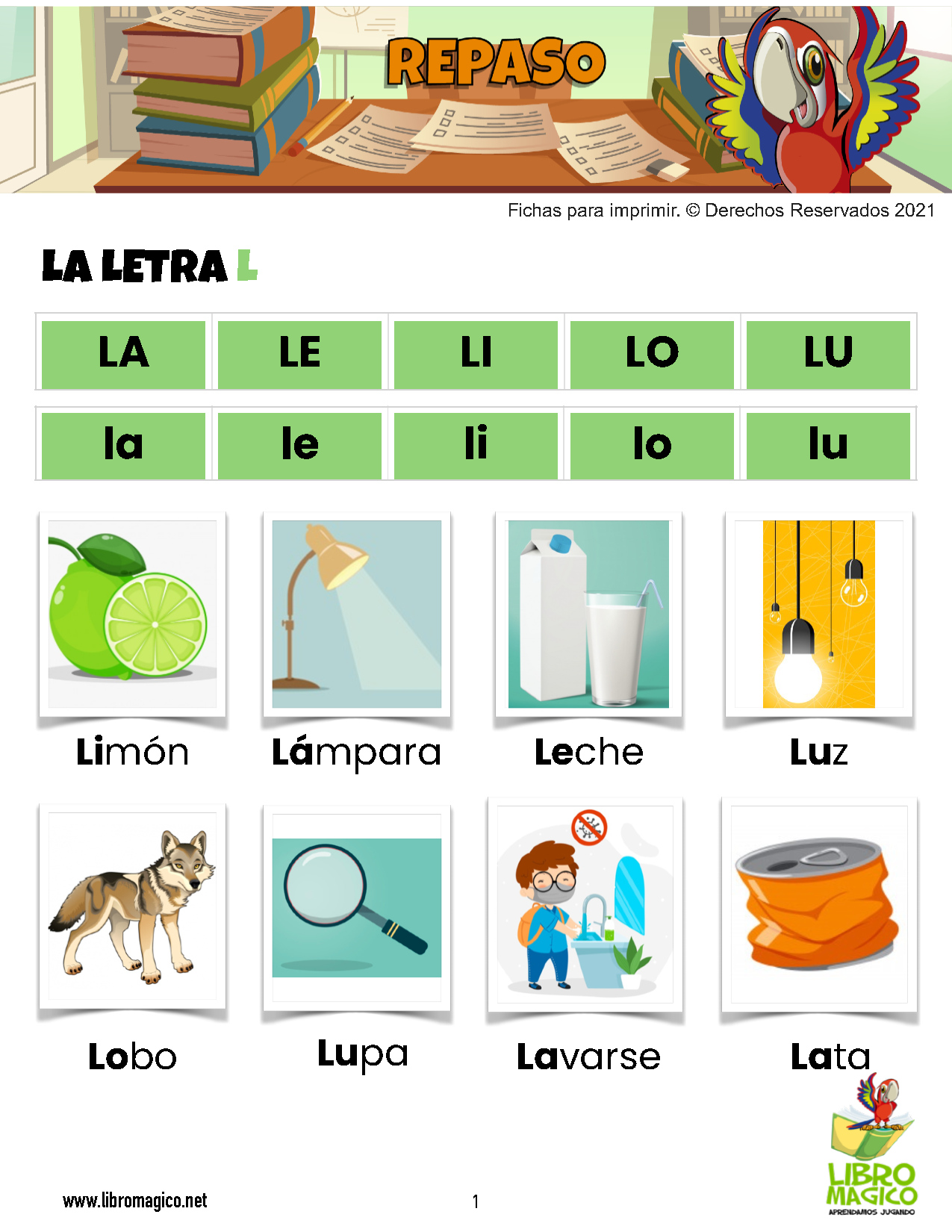 Fichas De La Letra L Para Imprimir Infoupdate